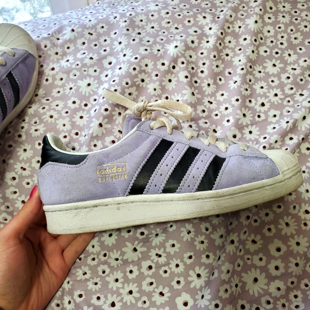 purple adidas superstar